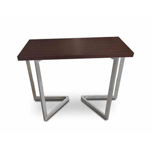 Mini-Flip-Console-to-dining-table-in-walnut-with-silver-legs-1-510x652