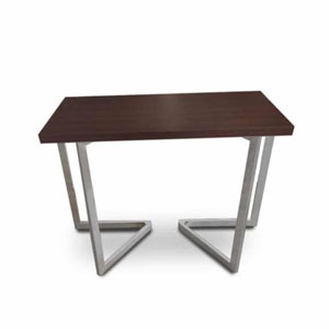 Mini-Flip-Console-to-dining-table-in-walnut-with-silver-legs-1-510x652